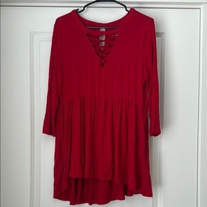 Torrid Red Crisscross Tunic Top